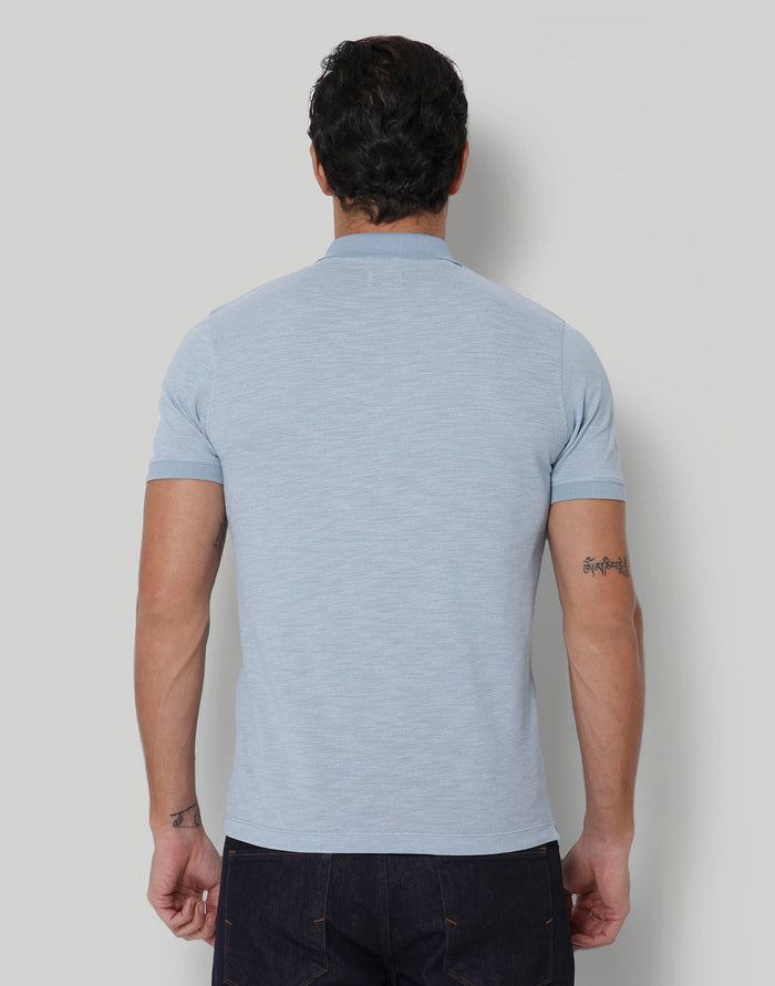 Blue Polo Neck T-Shirt