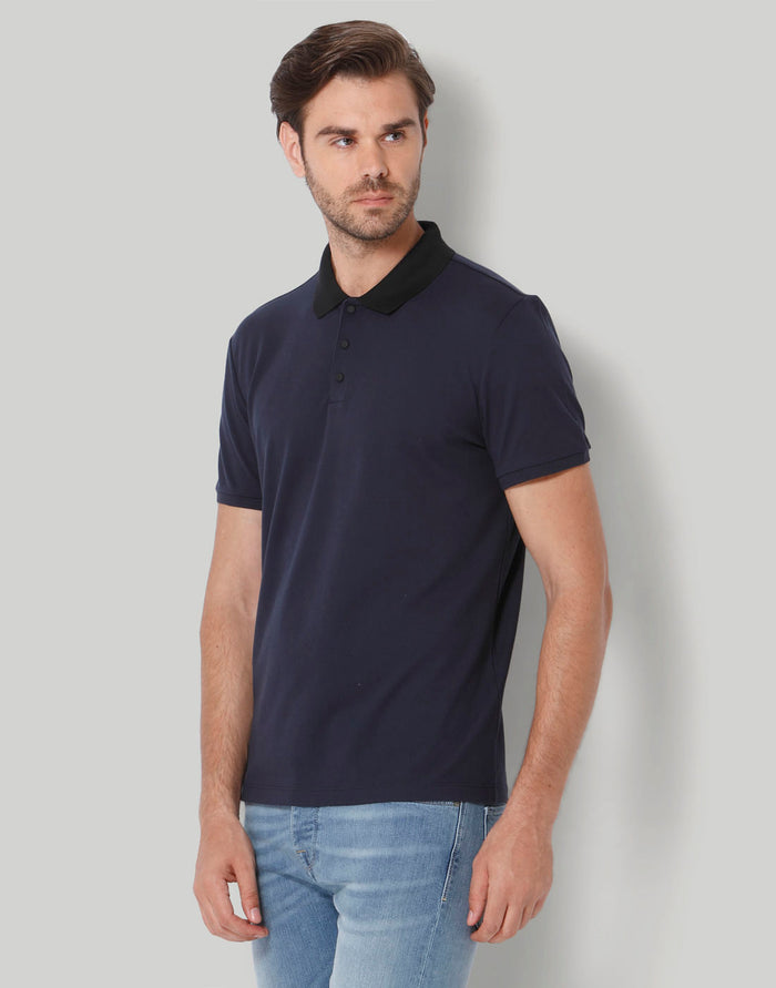 Blue Polo Neck T-Shirt