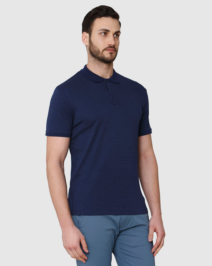 Blue Polo Neck T-Shirt