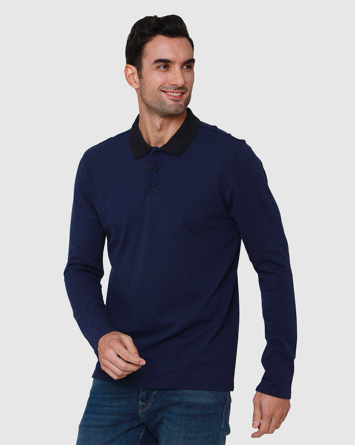 Blue Polo Neck T-Shirt