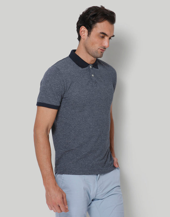 Blue Polo Neck T-Shirt