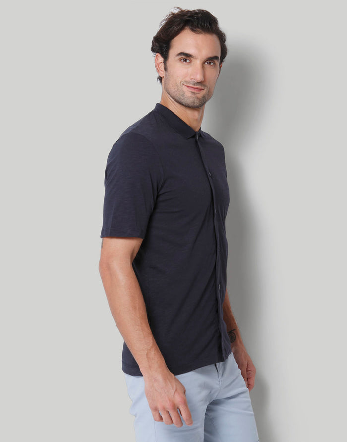 Blue Polo Neck T-Shirt