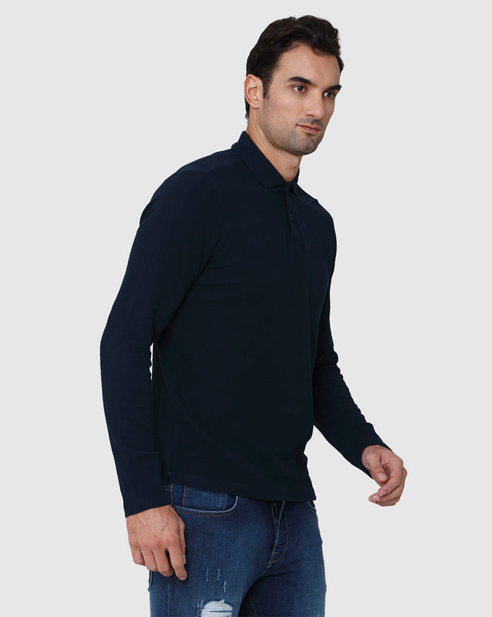 Blue Polo Neck T-Shirt