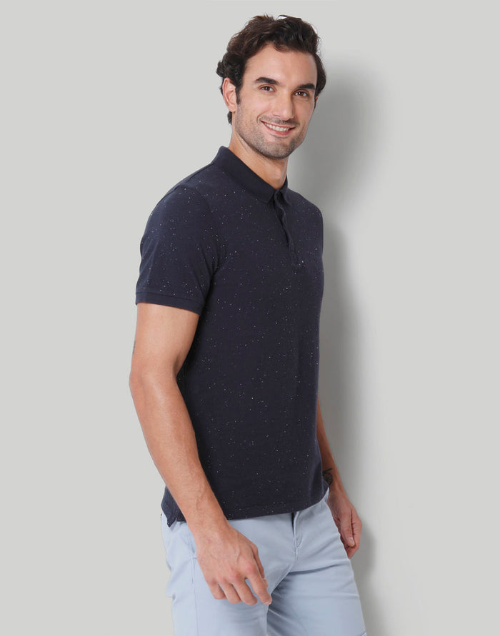 Blue Polo Neck T-Shirt