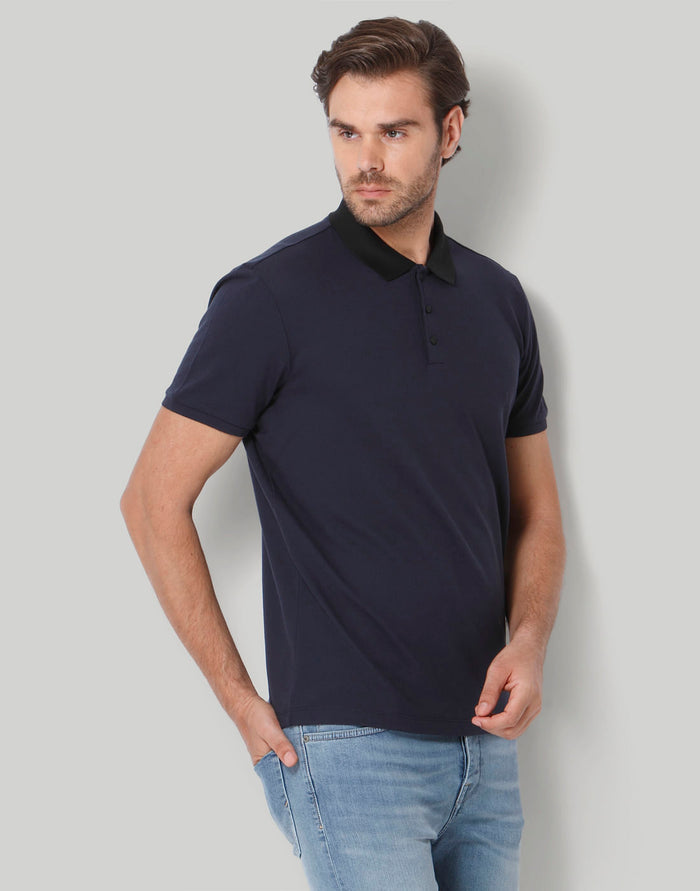 Blue Polo Neck T-Shirt