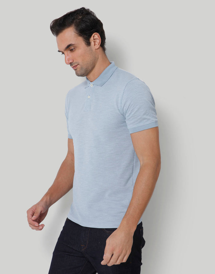 Blue Polo Neck T-Shirt