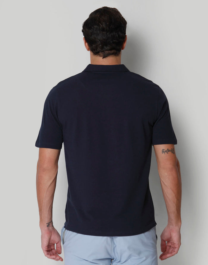 Blue Polo Neck T-Shirt