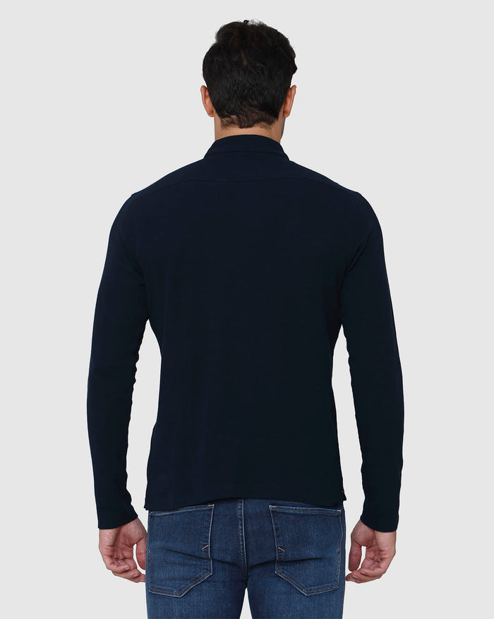 Blue Polo Neck T-Shirt