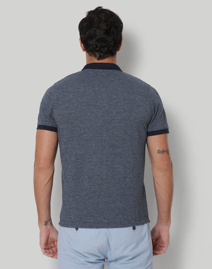 Blue Polo Neck T-Shirt