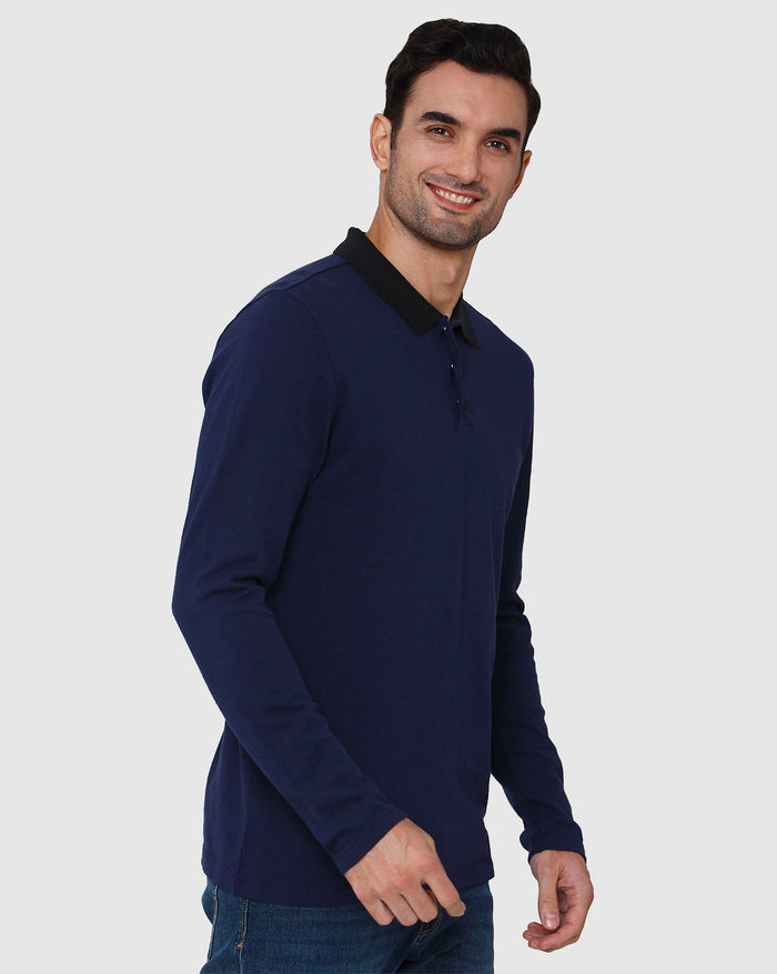 Blue Polo Neck T-Shirt
