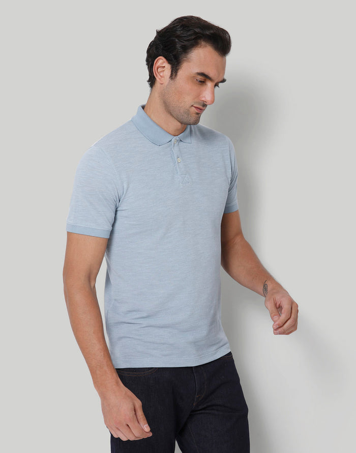 Blue Polo Neck T-Shirt