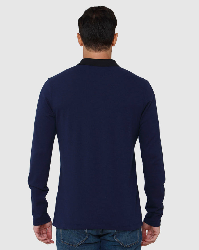 Blue Polo Neck T-Shirt