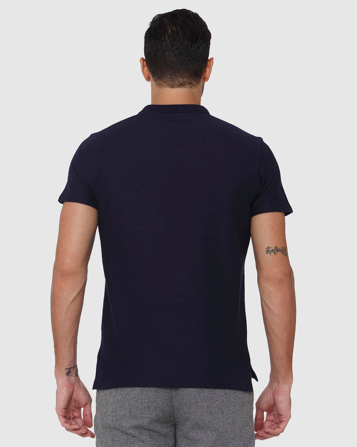 Blue Polo Neck T-Shirt