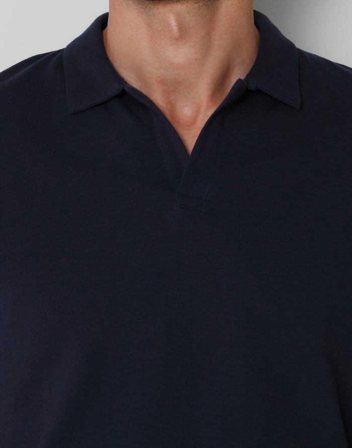 Blue Polo Neck T-Shirt