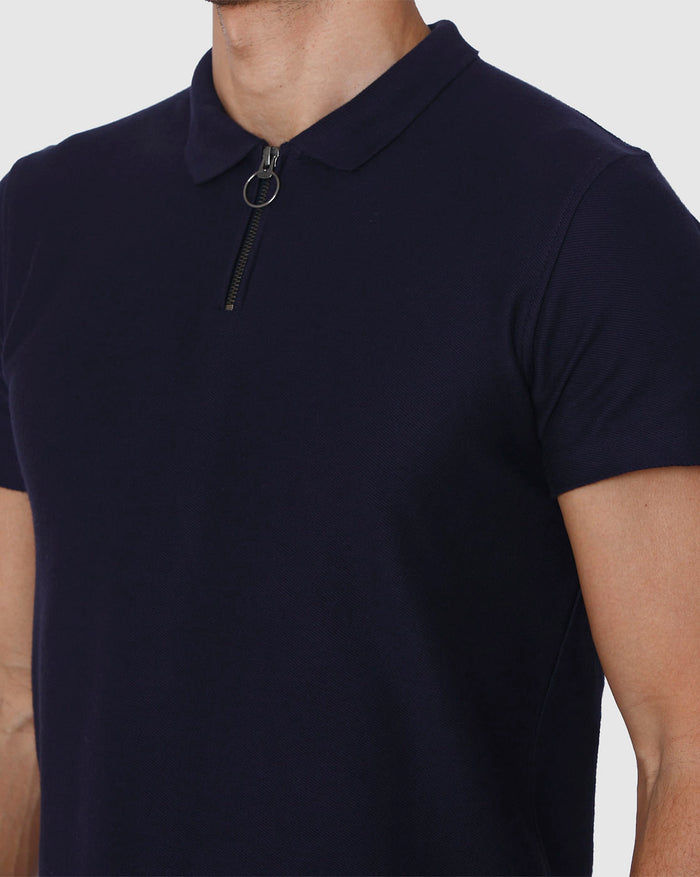 Blue Polo Neck T-Shirt