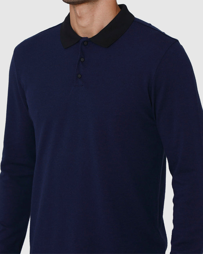Blue Polo Neck T-Shirt
