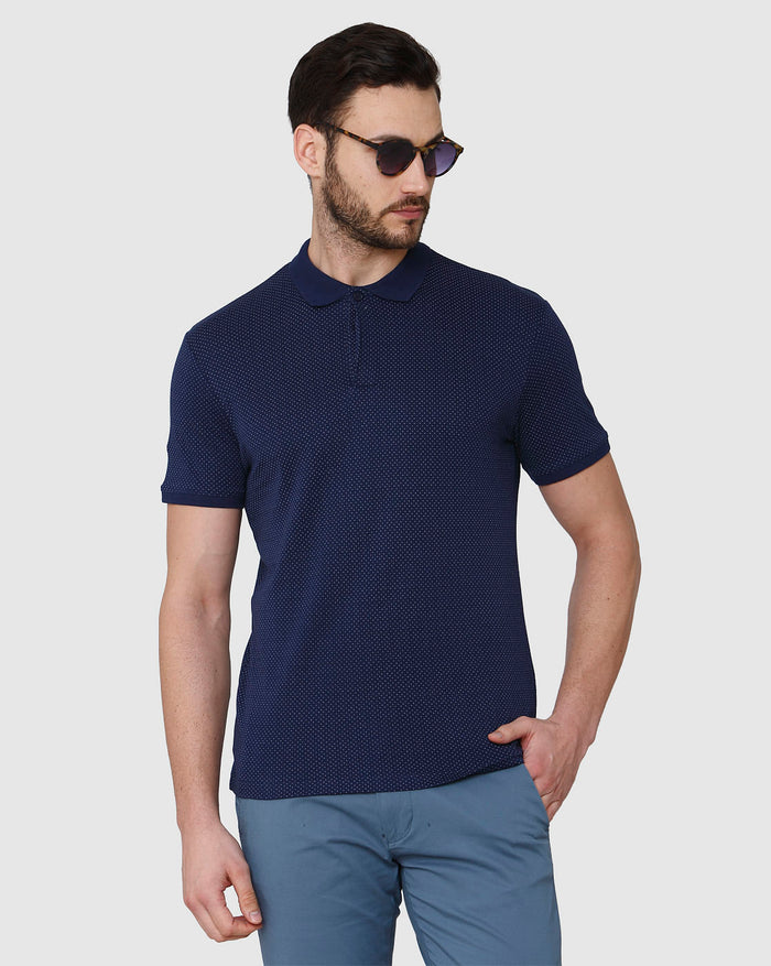 Blue Polo Neck T-Shirt