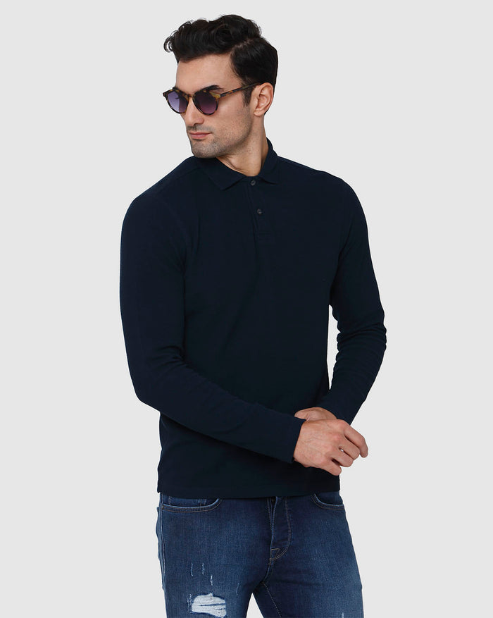 Blue Polo Neck T-Shirt