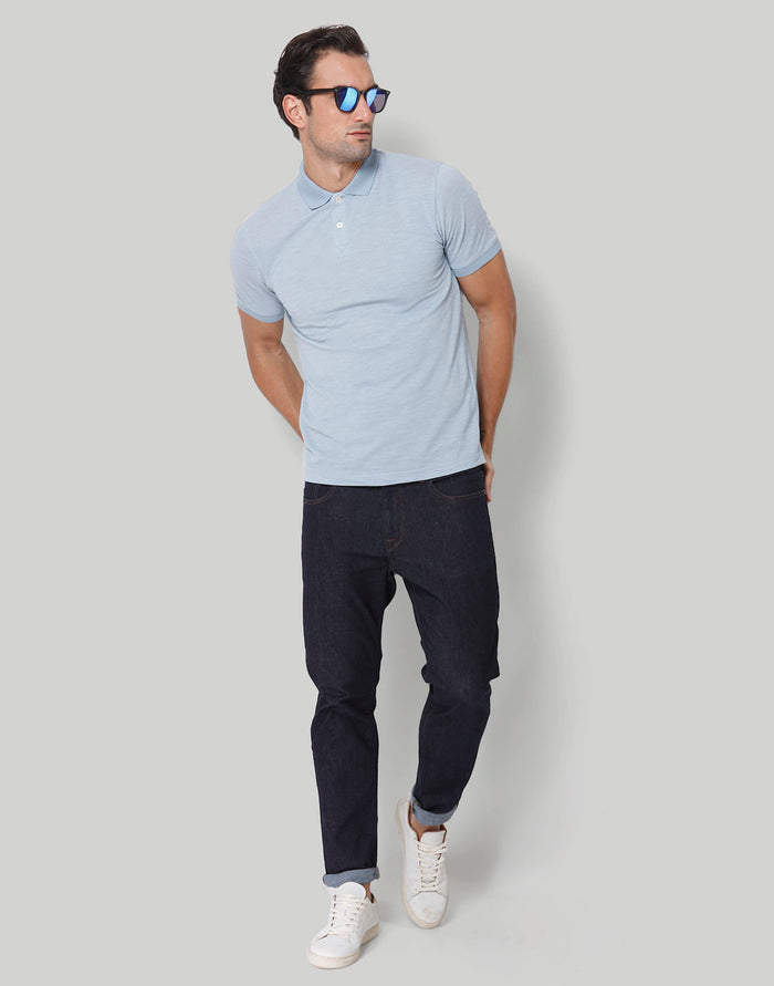 Blue Polo Neck T-Shirt