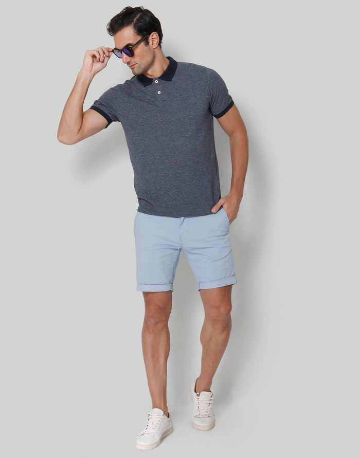 Blue Polo Neck T-Shirt