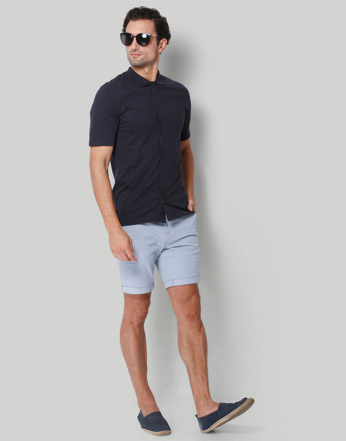 Blue Polo Neck T-Shirt