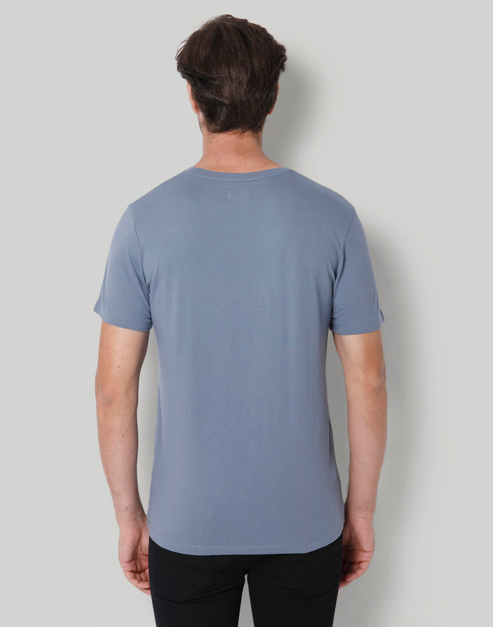Blue Printed Crew Neck T-Shirt