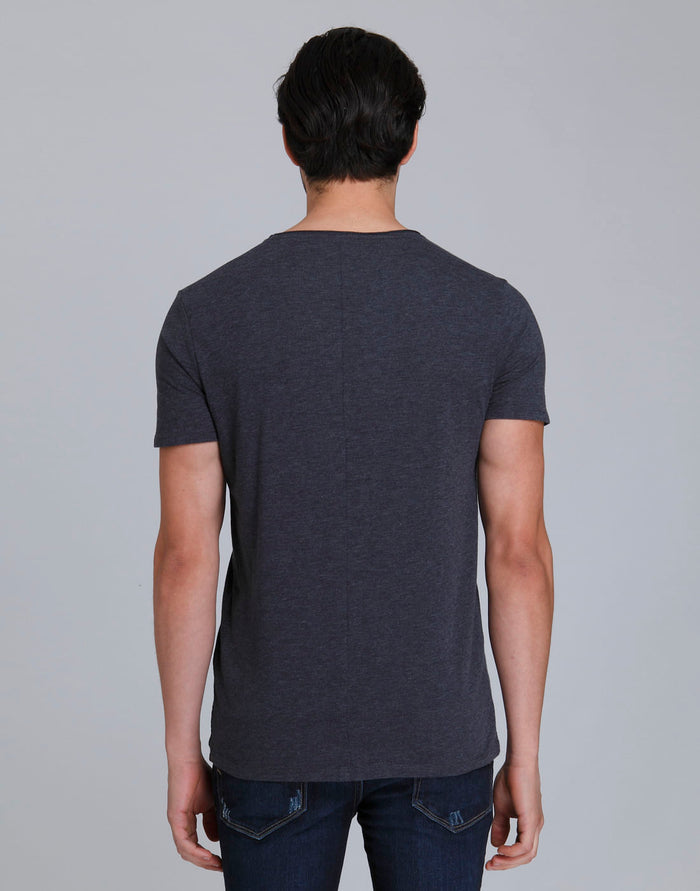 Blue Printed Crew Neck T-Shirt
