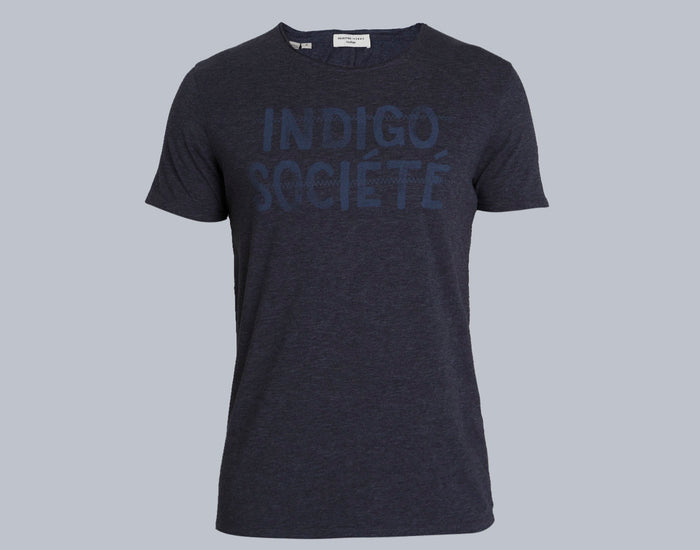 Blue Printed Crew Neck T-Shirt