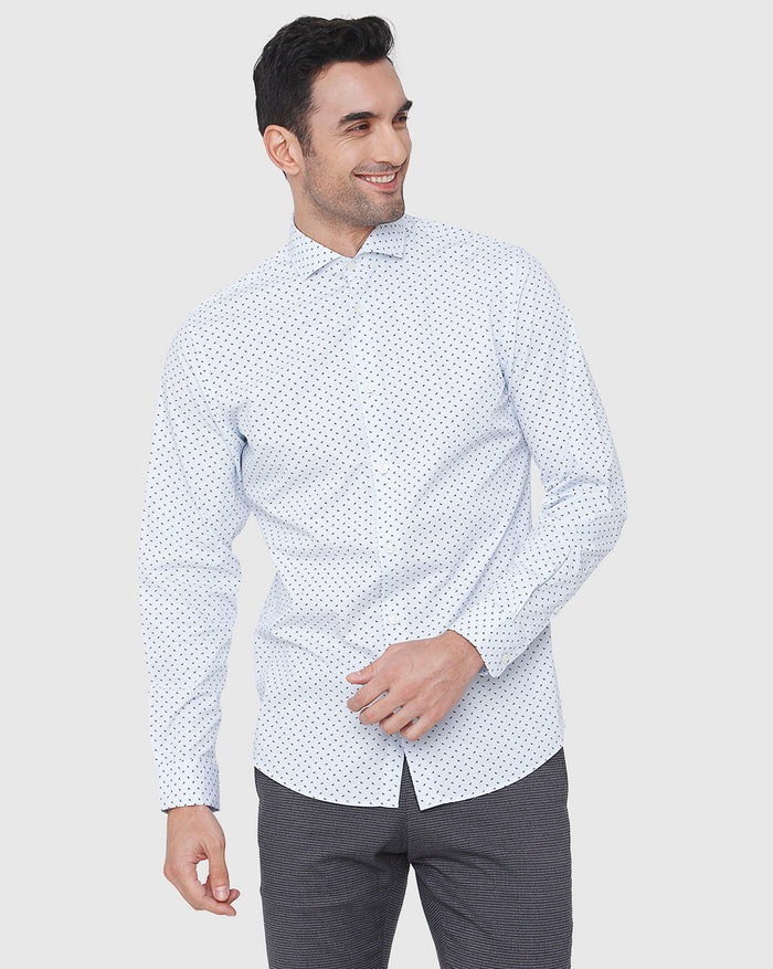 Blue Printed Full Sleeves Shirt