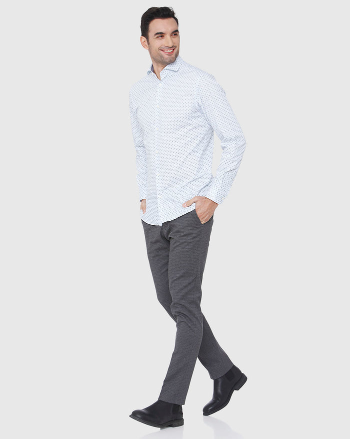 Blue Printed Full Sleeves Shirt