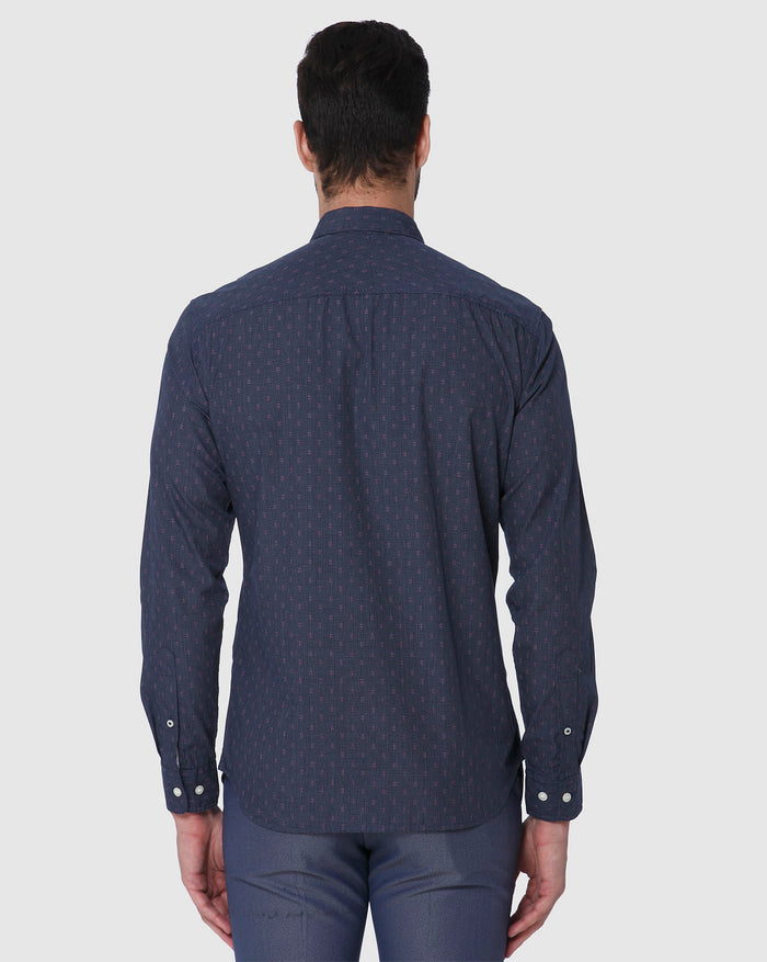 Blue Printed Full Sleeves Shirt
