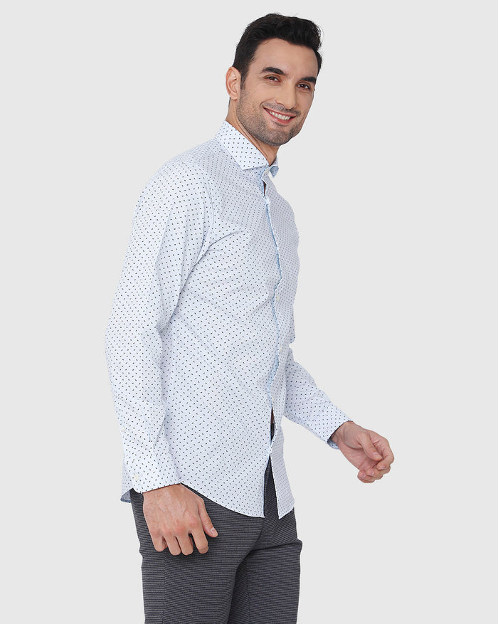 Blue Printed Full Sleeves Shirt