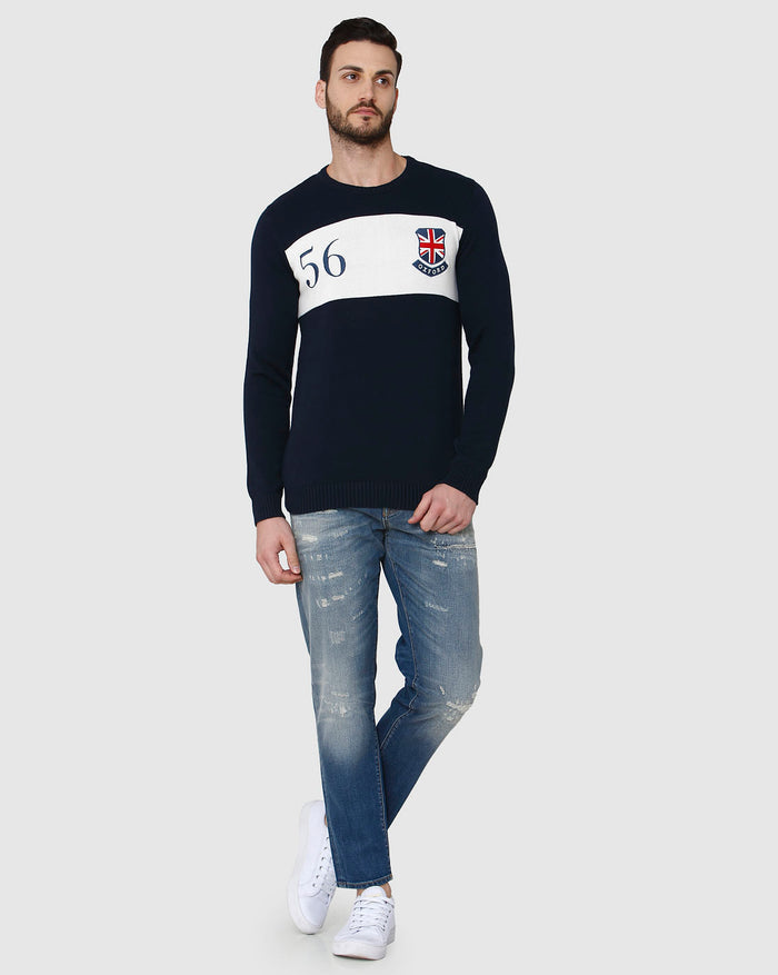 Blue Printed Pullover
