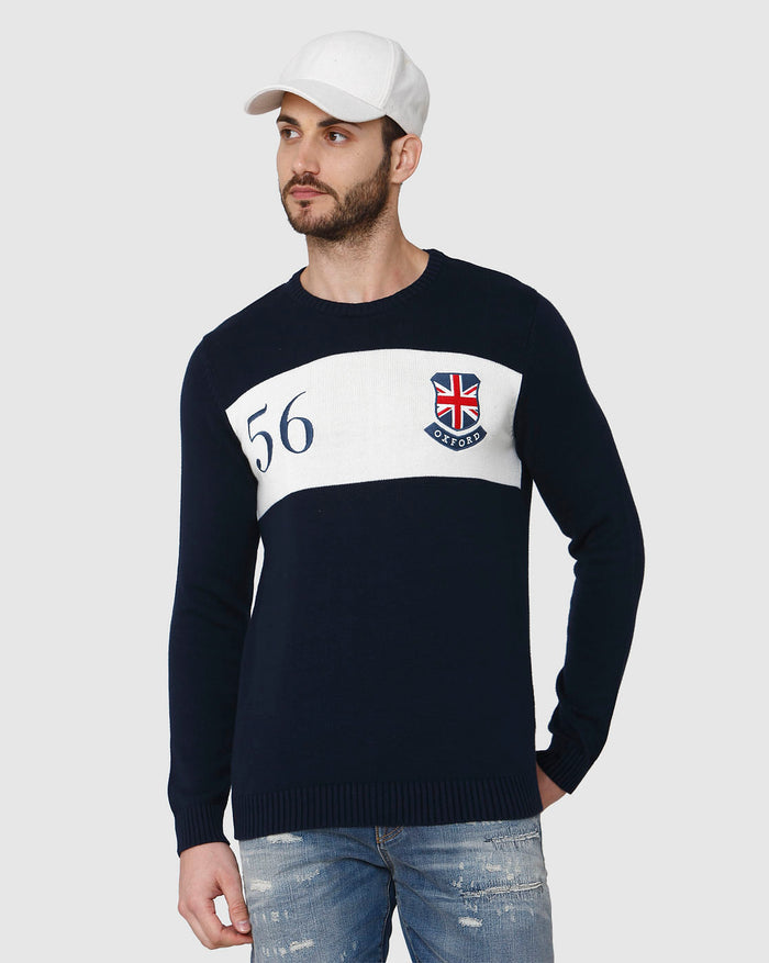 Blue Printed Pullover