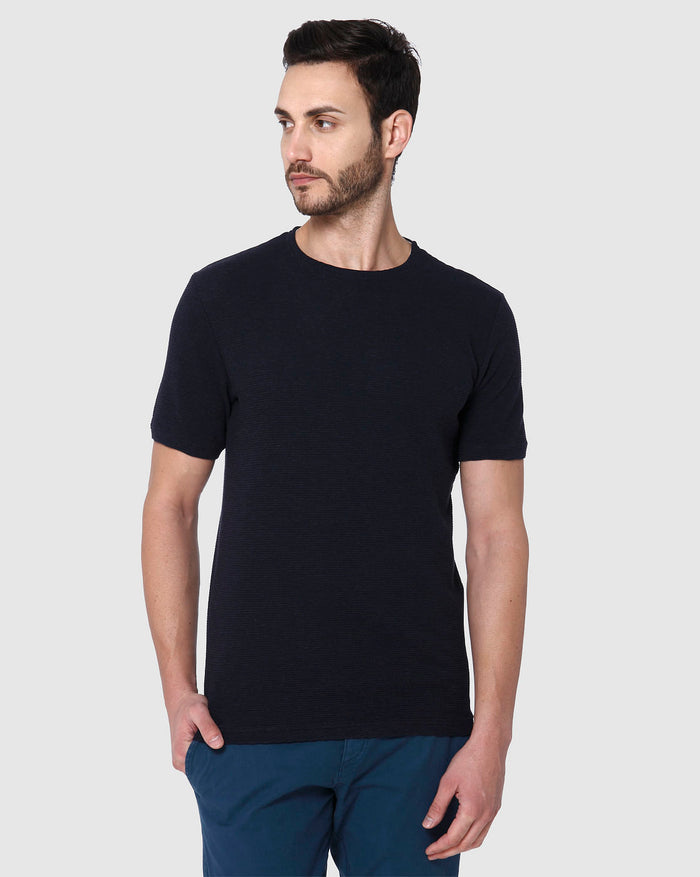 Blue Striped Crew Neck T-Shirt