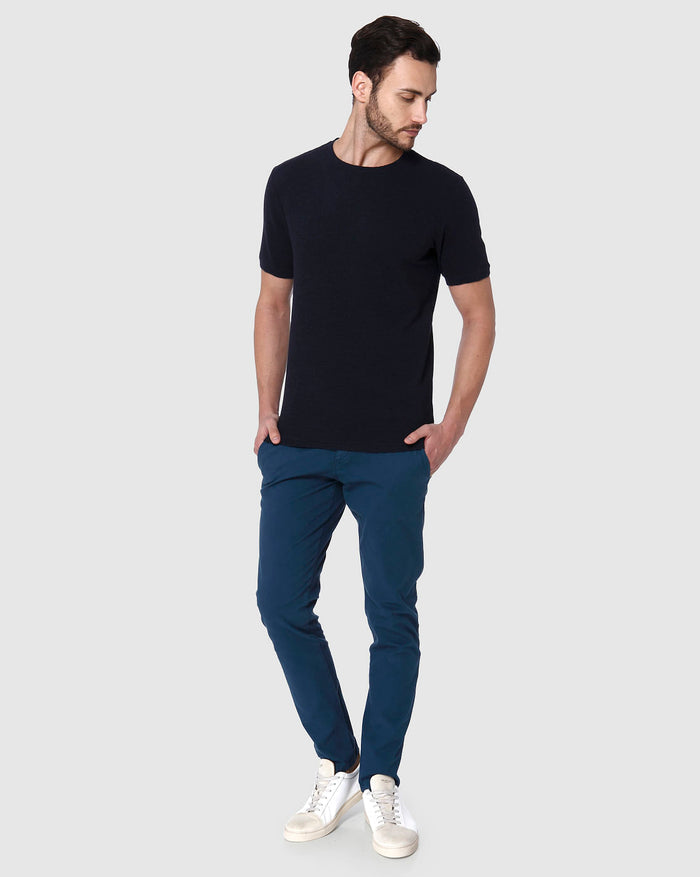 Blue Striped Crew Neck T-Shirt