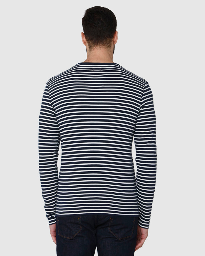 Blue Striped Crew Neck T-Shirt
