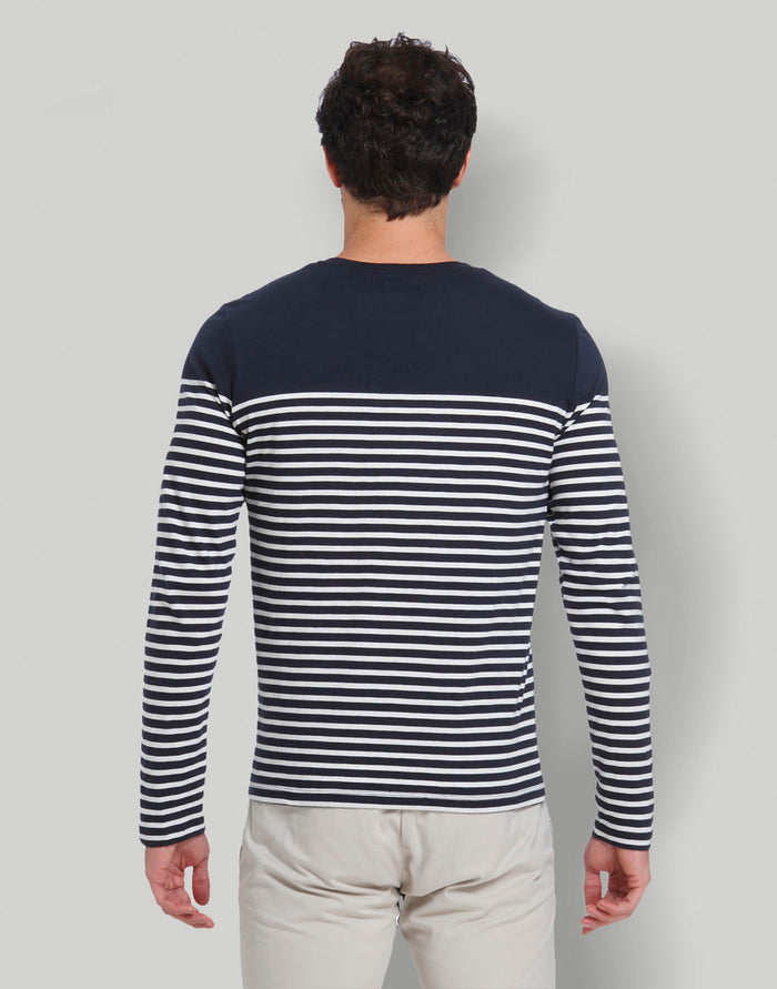 Blue Striped Crew Neck T-Shirt
