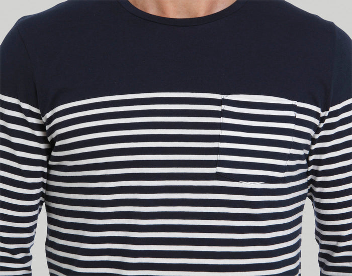 Blue Striped Crew Neck T-Shirt