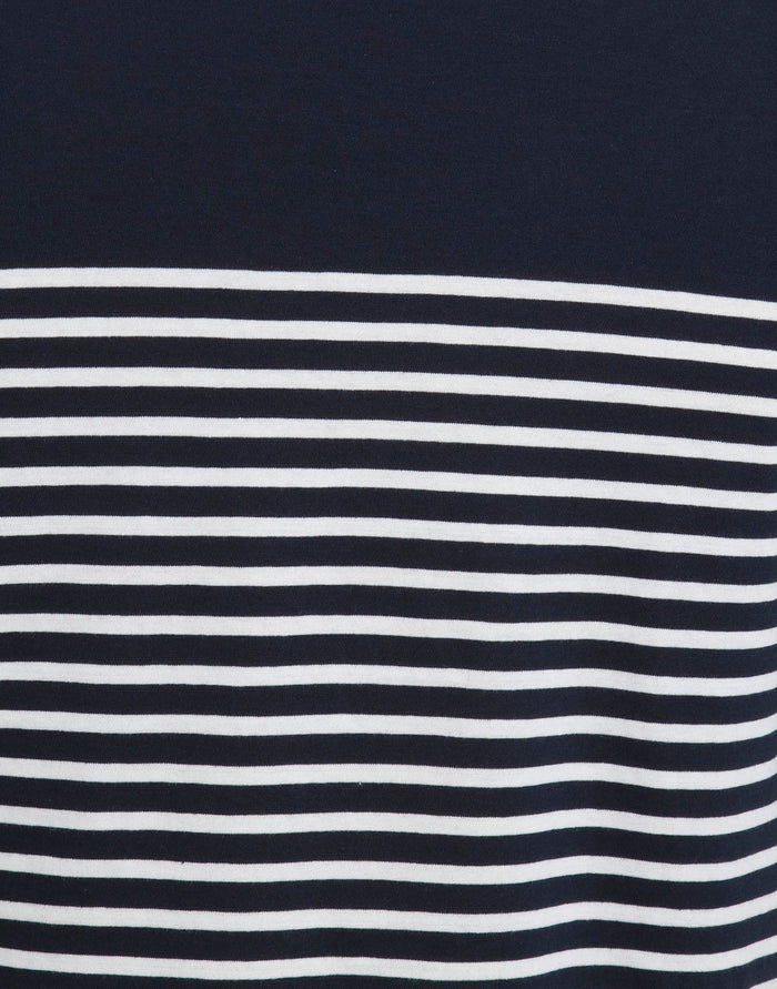Blue Striped Crew Neck T-Shirt