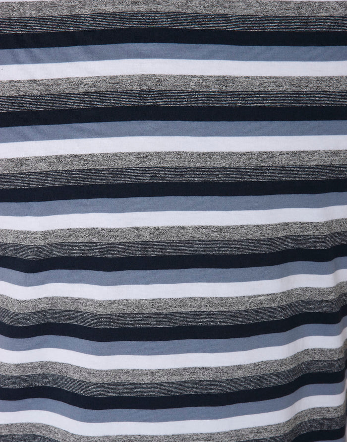 Blue Striped Crew Neck T-Shirt