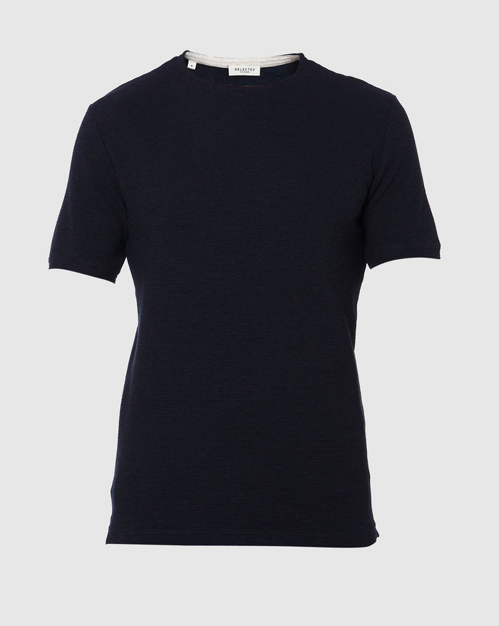 Blue Striped Crew Neck T-Shirt