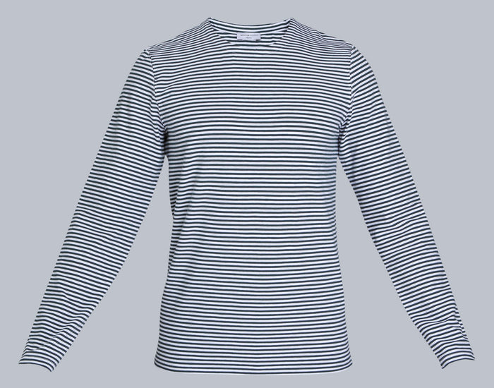 Blue Striped Crew Neck T-Shirt