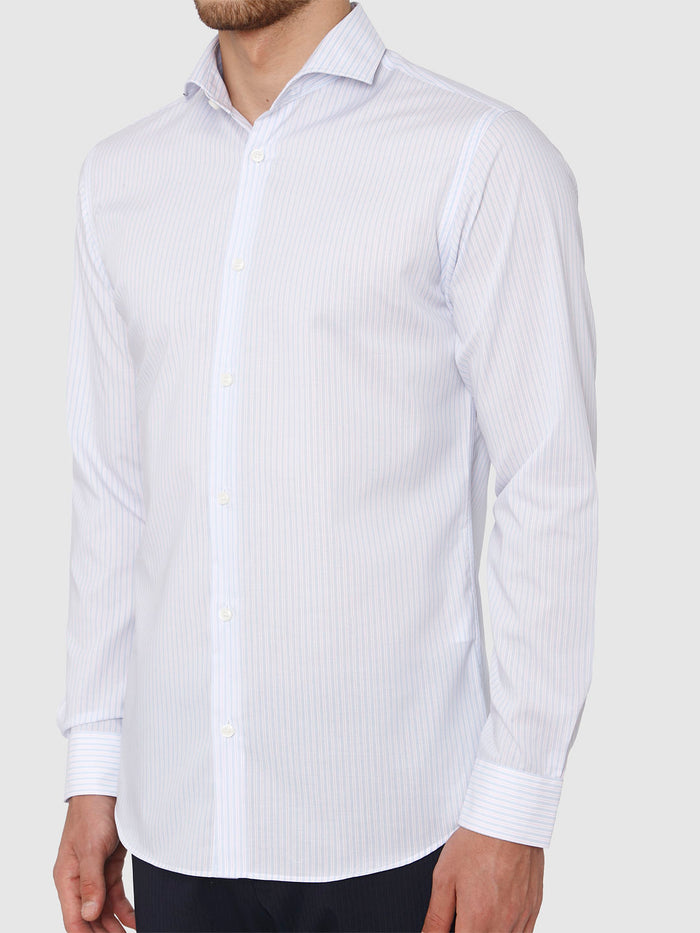 Blue Striped Full Sleeves Shirt