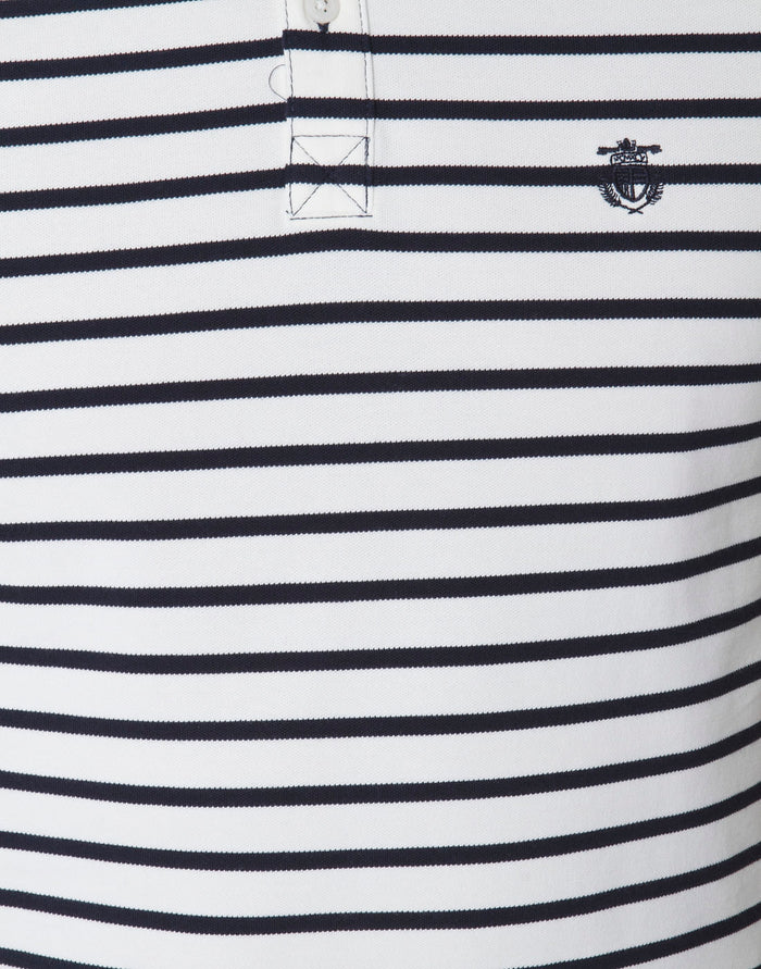 Blue Striped Polo Neck T-Shirt