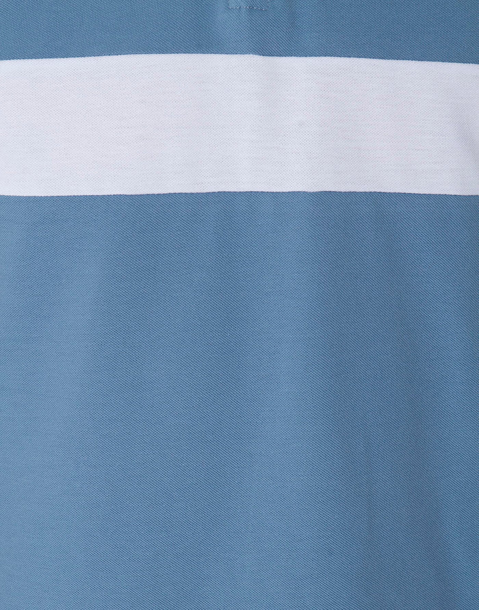 Blue Striped Polo Neck T-Shirt