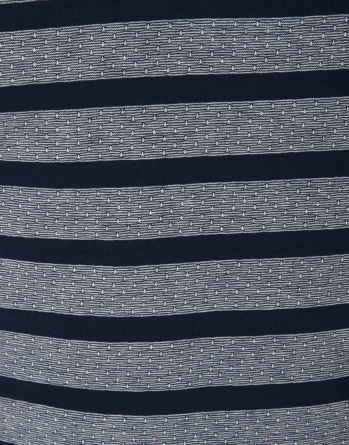 Blue Striped Polo Neck T-Shirt