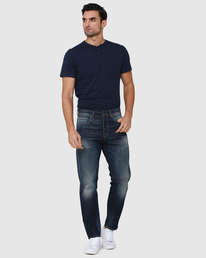 Blue Tapered Fit Jeans