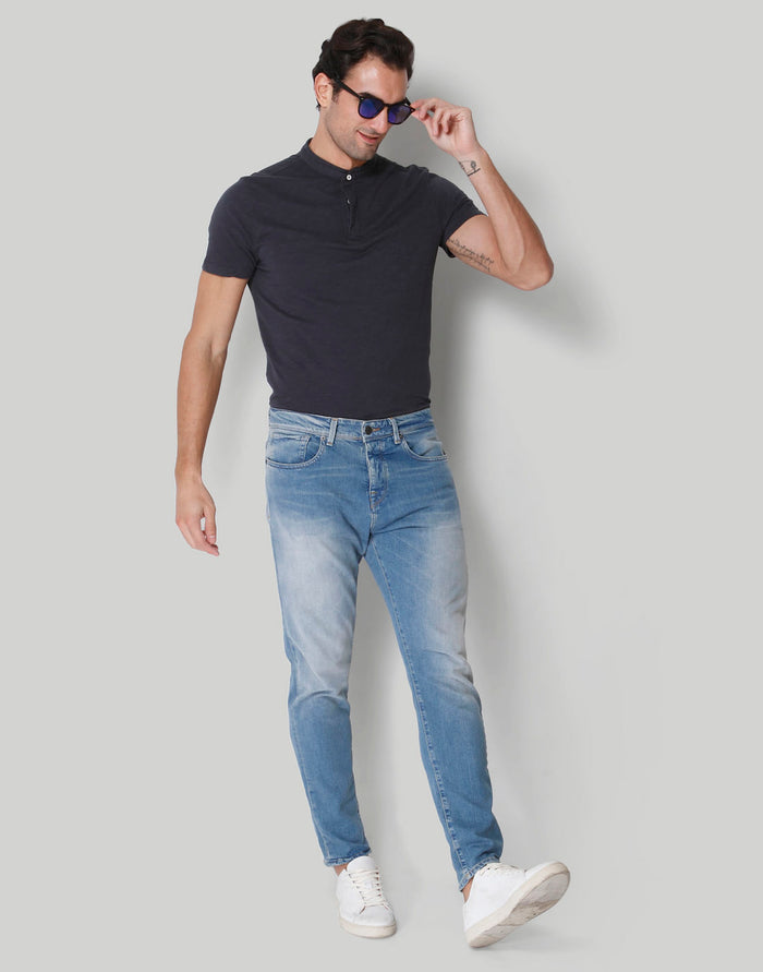 Blue Tapered Fit Jeans