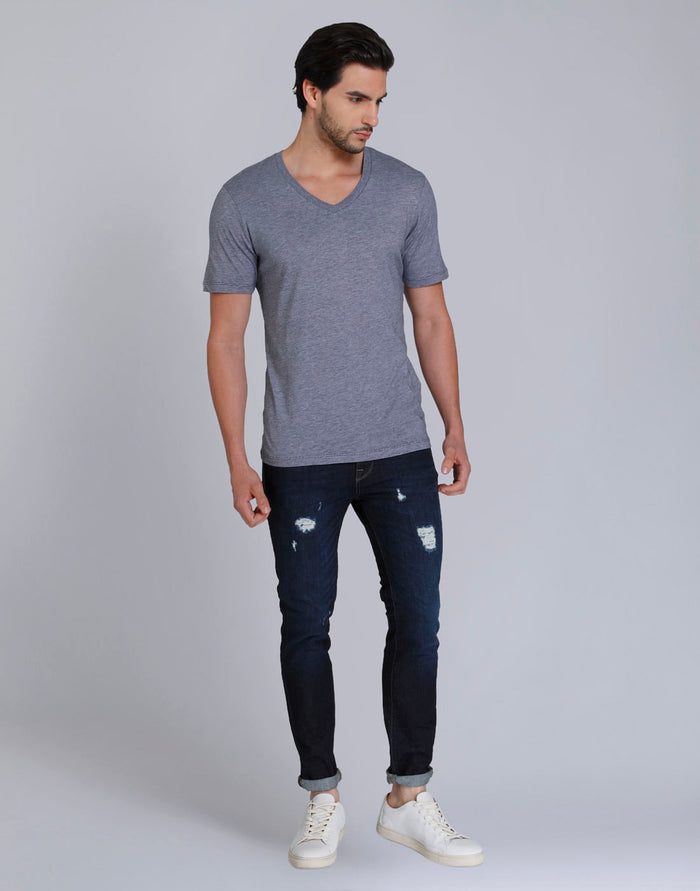 Blue V Neck T-Shirt